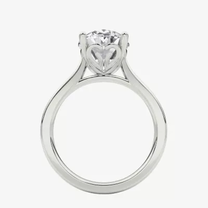(F / Vs2) Womens 3 3/4 CT. T.W. Lab Grown White Diamond 14K Gold Oval Solitaire Engagement Ring