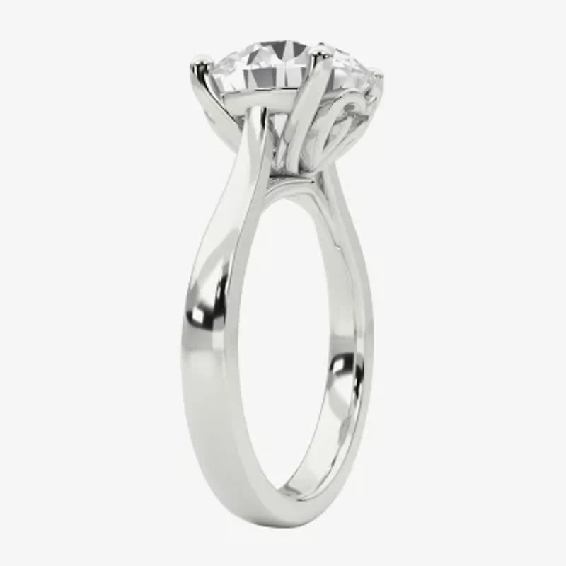 Grown Gorgeous (F / Vs2) Womens 3 3/4 CT. T.W. Lab White Diamond 14K Gold Round Solitaire Engagement Ring