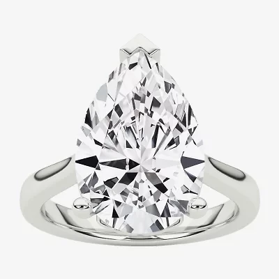 Grown Gorgeous (F / Vs2) Womens 4 1/2 CT. T.W. Lab White Diamond 14K Gold Pear Solitaire Engagement Ring