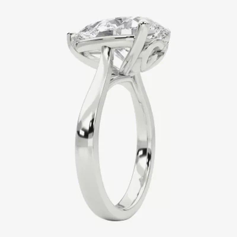 Grown Gorgeous (F / Vs2) Womens 4 1/2 CT. T.W. Lab White Diamond 14K Gold Pear Solitaire Engagement Ring