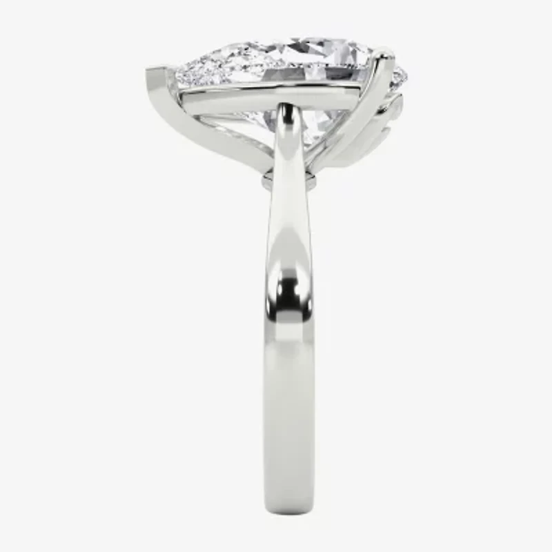 Grown Gorgeous (F / Vs2) Womens 4 1/2 CT. T.W. Lab White Diamond 14K Gold Pear Solitaire Engagement Ring