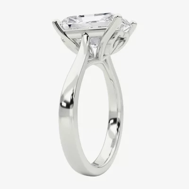 Grown Gorgeous (F / Vs2) Womens / Ct. T.W. Lab White Diamond 14K Gold Rectangular Solitaire Engagement Ring