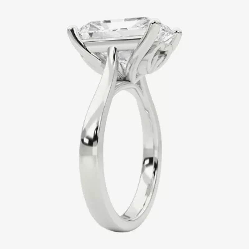 Grown Gorgeous (F / Vs2) Womens 4 1/2 CT. T.W. Lab White Diamond Platinum Rectangular Solitaire Engagement Ring
