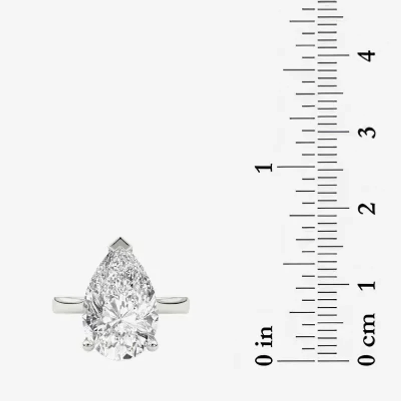 Grown Gorgeous (F / Vs2) Womens 5 5/8 Ct. T.W. Lab White Diamond Platinum Pear Solitaire Engagement Ring