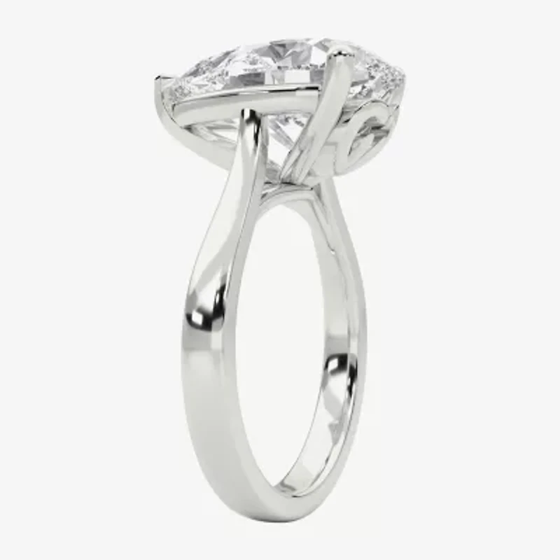 Grown Gorgeous (F / Vs2) Womens 5 5/8 Ct. T.W. Lab White Diamond Platinum Pear Solitaire Engagement Ring