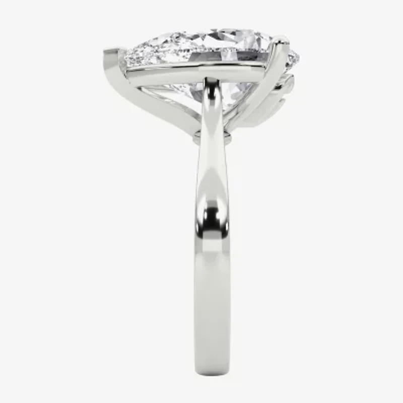 Grown Gorgeous (F / Vs2) Womens 5 5/8 Ct. T.W. Lab White Diamond Platinum Pear Solitaire Engagement Ring