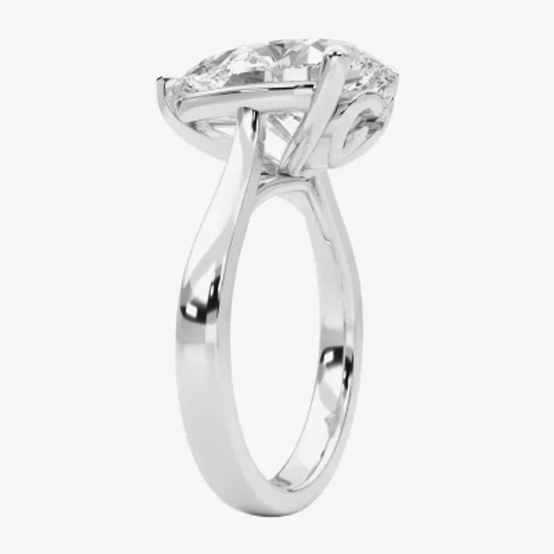 Grown Gorgeous (F / Vs2) Womens 4 1/2 CT. T.W. Lab White Diamond 14K Gold Pear Solitaire Engagement Ring