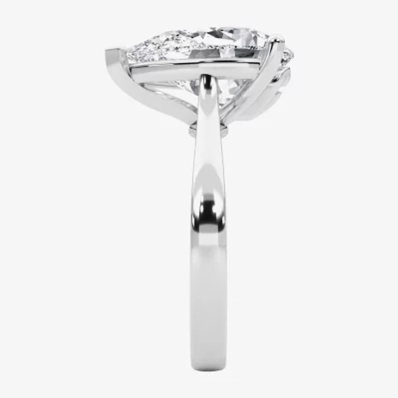 Grown Gorgeous (F / Vs2) Womens 4 1/2 CT. T.W. Lab White Diamond 14K Gold Pear Solitaire Engagement Ring