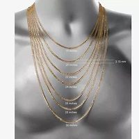Made in Italy Womens 10K Gold 22 Inch Curb Chain Necklace