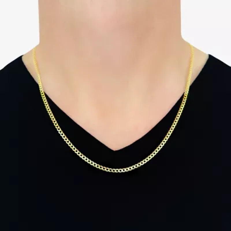 Made in Italy Womens 10K Gold 22 Inch Curb Chain Necklace