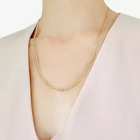 Made in Italy Womens 10K Gold 22 Inch Curb Chain Necklace