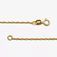 Made in Italy Womens 10K Gold Inch Singapore Chain Necklace