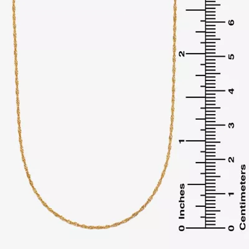 Made in Italy Womens 10K Gold 16 Inch Singapore Chain Necklace