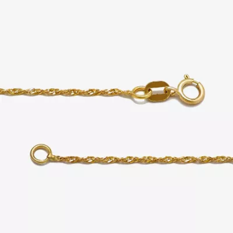 Made in Italy Womens 10K Gold 20 Inch Singapore Chain Necklace