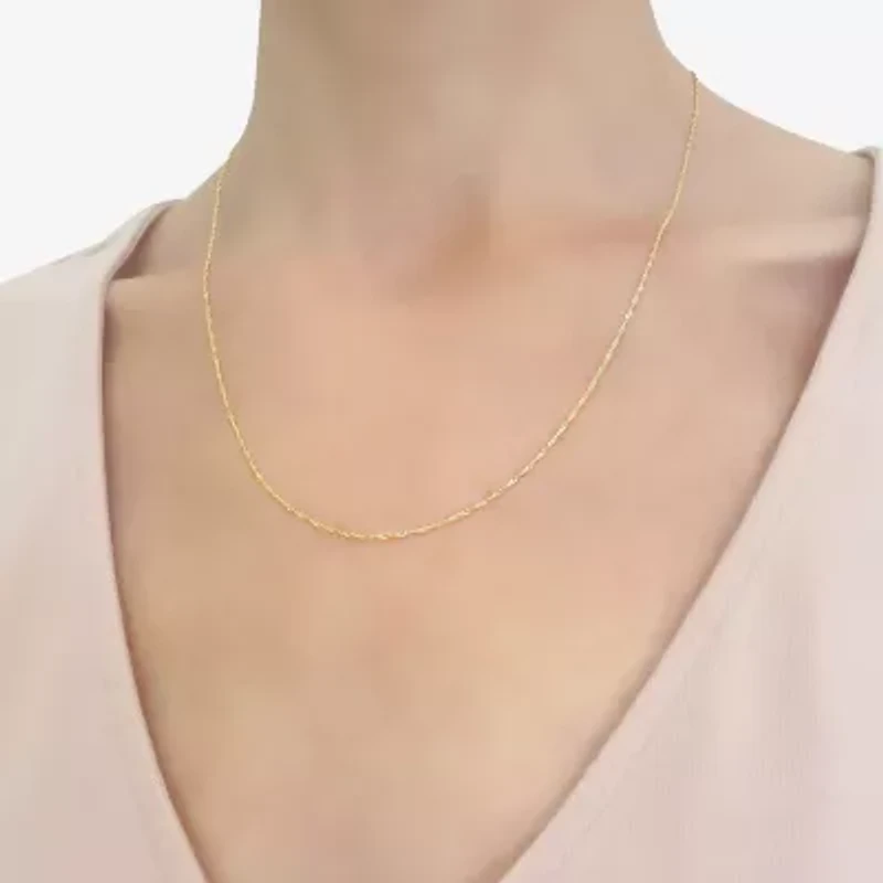 Made in Italy Womens 10K Gold 20 Inch Singapore Chain Necklace