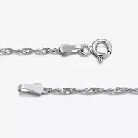 Made in Italy Womens 10K Gold Inch Singapore Chain Necklace