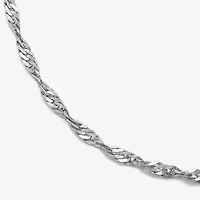 Made in Italy Womens 10K Gold Inch Singapore Chain Necklace