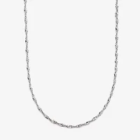 Made in Italy Womens 10K Gold Inch Singapore Chain Necklace