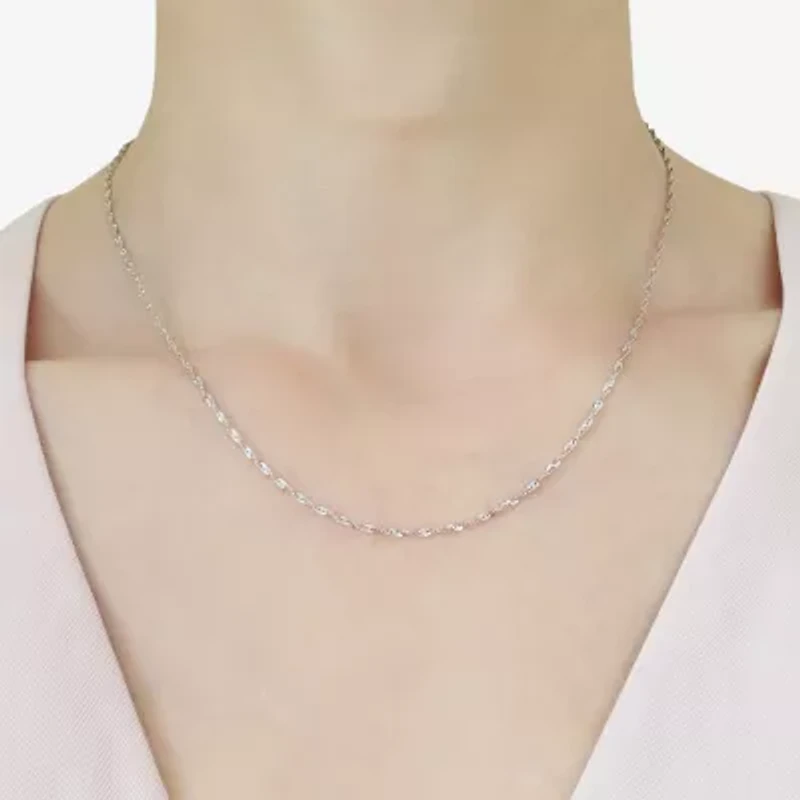 Made in Italy Womens 10K Gold Inch Singapore Chain Necklace