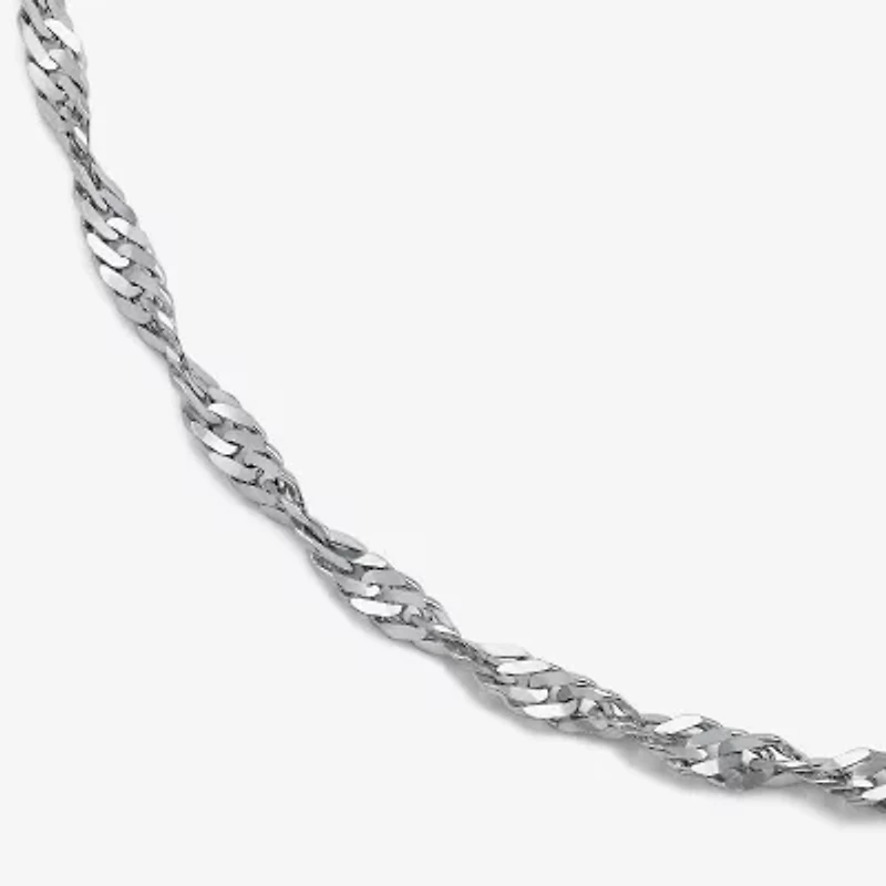 Made in Italy Womens 10K Gold 22 Inch Singapore Chain Necklace