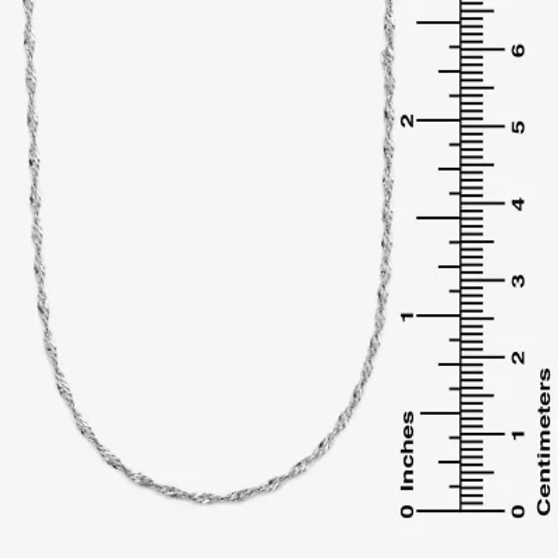 Made in Italy Womens 10K Gold 22 Inch Singapore Chain Necklace