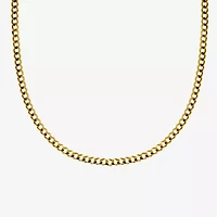Made in Italy Mens 10K Gold 24 Inch Curb Chain Necklace