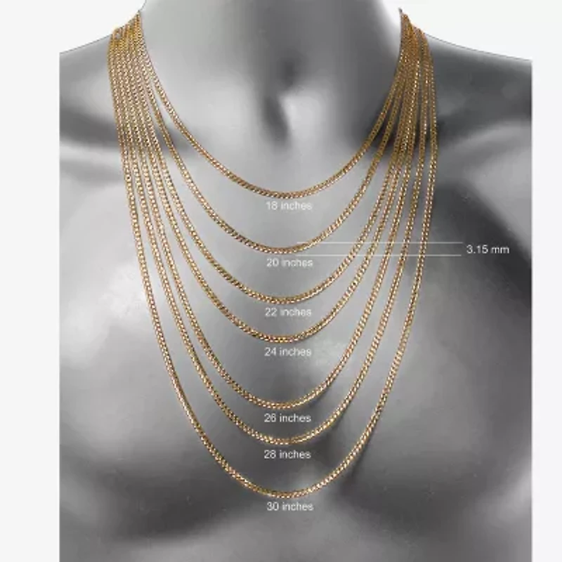 Made in Italy Mens 10K Gold 24 Inch Curb Chain Necklace