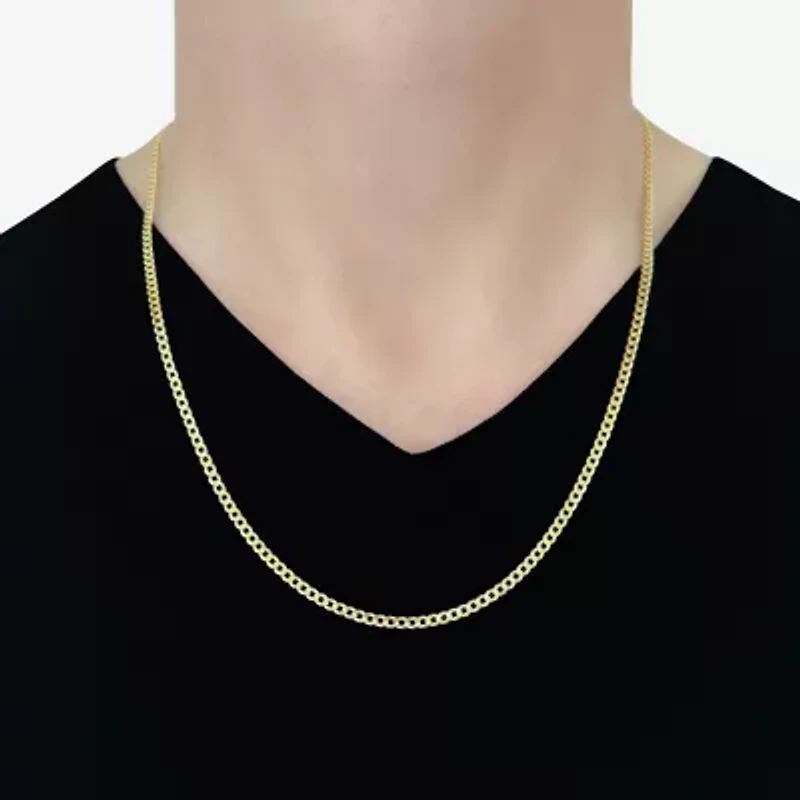 Made in Italy Mens 10K Gold 24 Inch Curb Chain Necklace