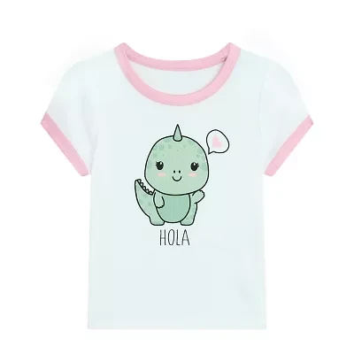 by&by girl Big Kid Girls Round Neck Short Sleeve Regular Fit Graphic T-Shirt