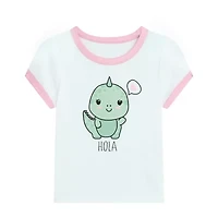 by&by girl Big Kid Girls Round Neck Short Sleeve Regular Fit Graphic T-Shirt