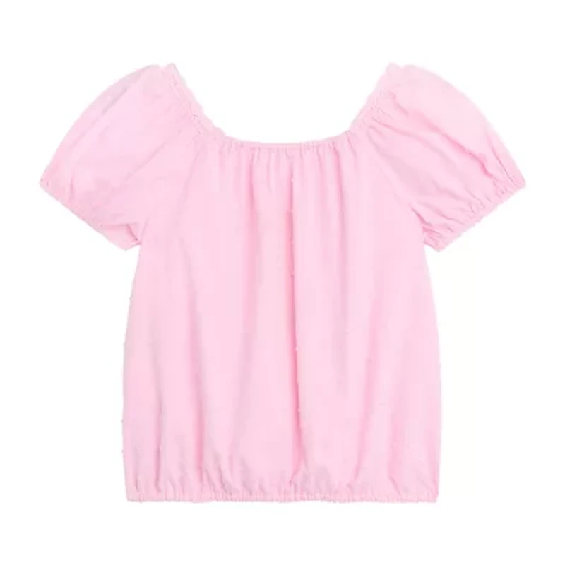 by&by girl Big Kid Girls V Neck Short Sleeve Blouse