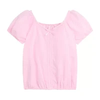 by&by girl Big Kid Girls V Neck Short Sleeve Blouse