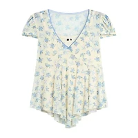 Self Esteem Big Kid Girls V Neck Short Sleeve Blouse