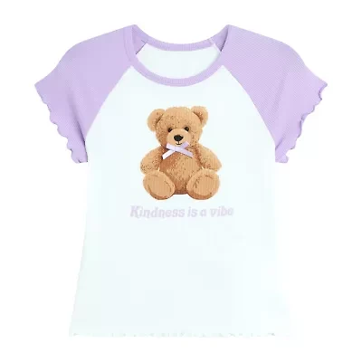 by&by girl Big Kid Girls Round Neck Short Sleeve Regular Fit Graphic T-Shirt