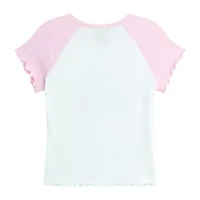 by&by girl Big Kid Girls Round Neck Short Sleeve Regular Fit Graphic T-Shirt