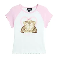 by&by girl Big Kid Girls Round Neck Short Sleeve Regular Fit Graphic T-Shirt