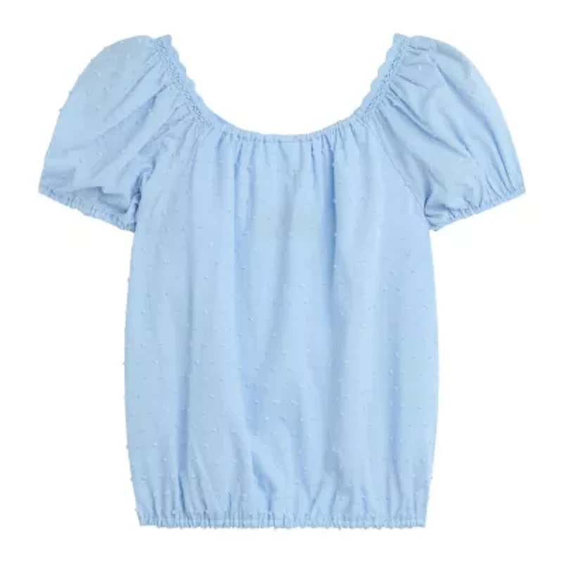 by&by girl Big Kid Girls V Neck Short Sleeve Blouse