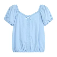 by&by girl Big Kid Girls V Neck Short Sleeve Blouse