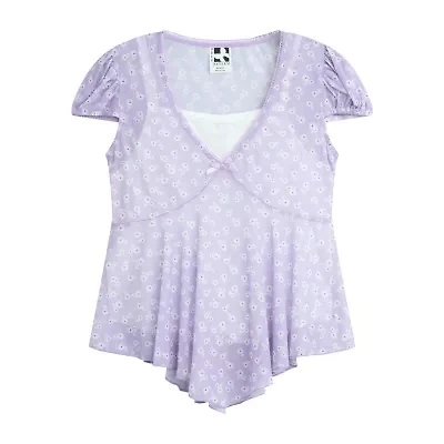 Self Esteem Big Kid Girls V Neck Short Sleeve Blouse