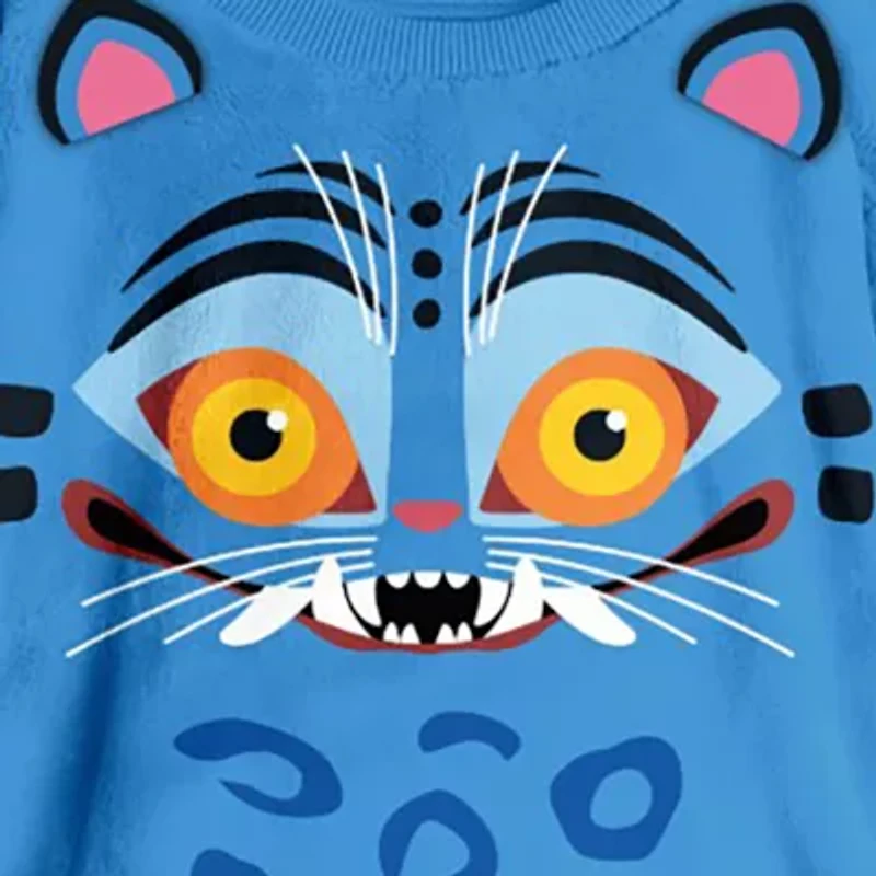 Derpy Tiger Little & Big Kid Girls Crew Neck Fleece Long Sleeve KPop Demon Hunters Sweatshirt