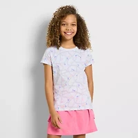 PUMA Big Kid Girls Crew Neck Short Sleeve Regular Fit Graphic T-Shirt