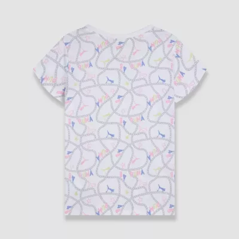 PUMA Big Kid Girls Crew Neck Short Sleeve Regular Fit Graphic T-Shirt
