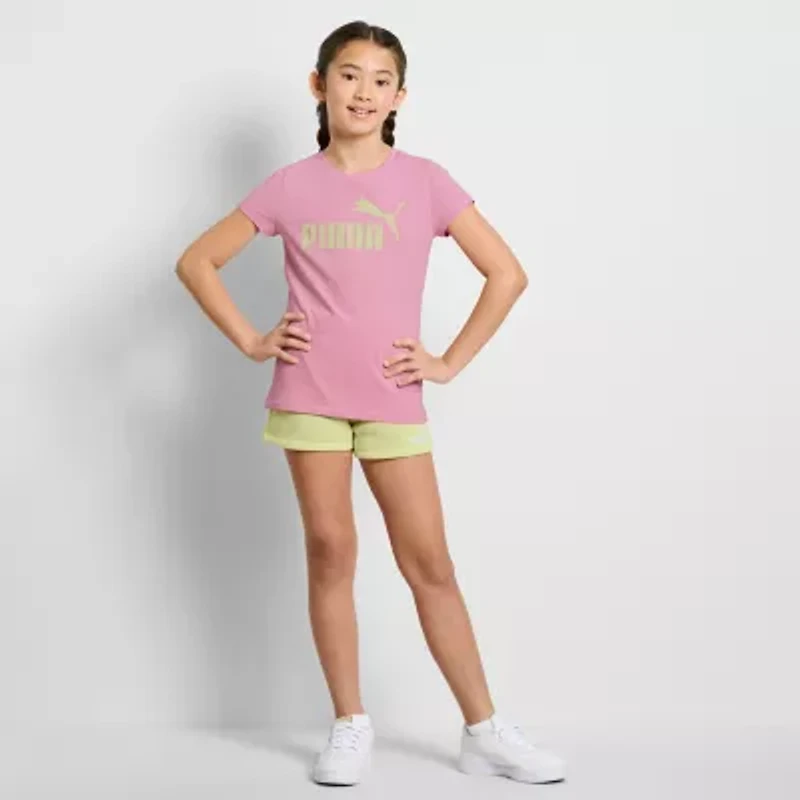 PUMA Big Kid Girls Crew Neck Short Sleeve Graphic T-Shirt