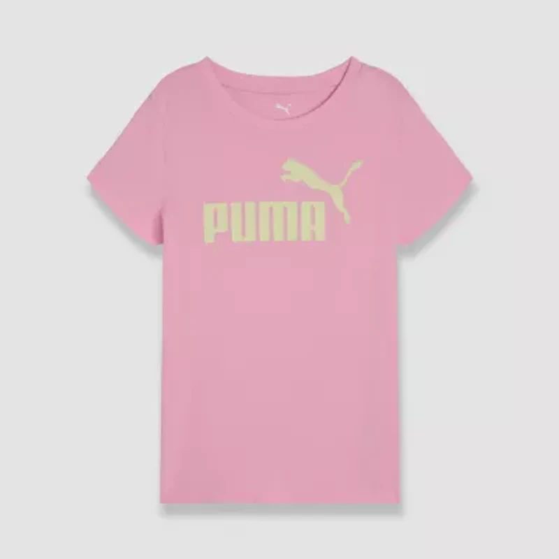 PUMA Big Kid Girls Crew Neck Short Sleeve Graphic T-Shirt