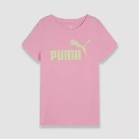PUMA Big Kid Girls Crew Neck Short Sleeve Graphic T-Shirt