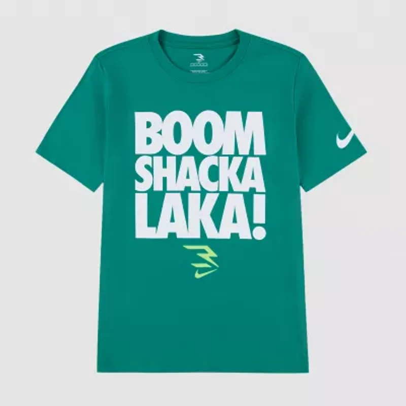 Nike 3BRAND by Russell Wilson Big Kid Boys Crew Neck Short Sleeve Regular Fit Graphic T-Shirt