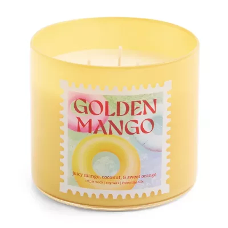 Distant Lands 14oz Golden Mango 3-Wick Scented Jar Candle