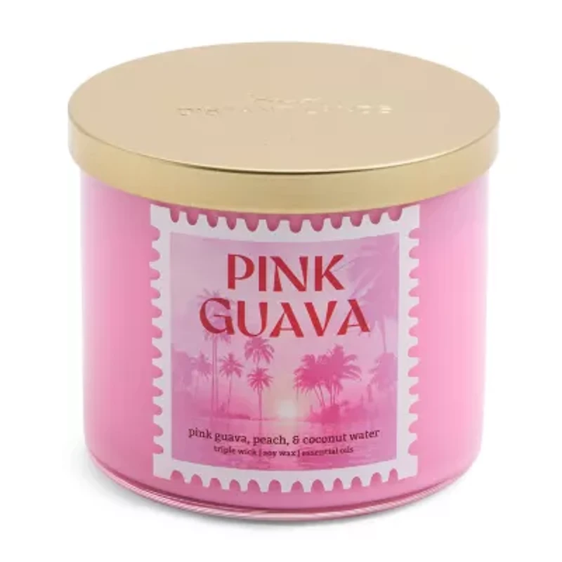 Distant Lands 14oz Pink Guava 3-Wick Scented Jar Candle