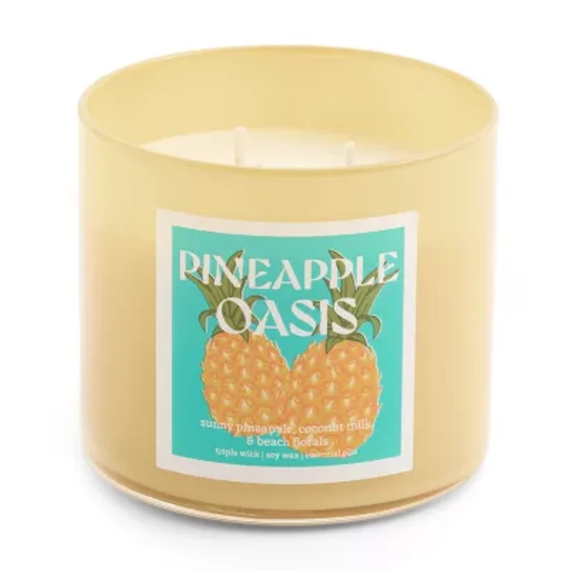 Distant Lands 14oz Pinapple Oasis 3-Wick Scented Jar Candle