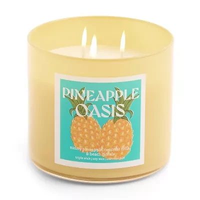 Distant Lands 14oz Pinapple Oasis 3-Wick Scented Jar Candle